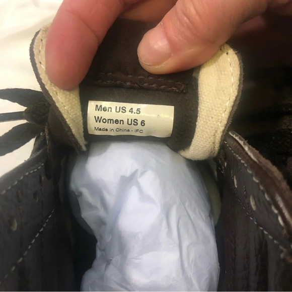 Vans Off The Wall Sk8-Hi shoes Brown Suede/Tan canvas/teal stitching US 6 - Picture 7 of 11